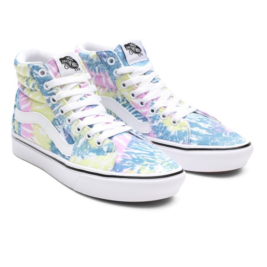 Vans Tie-Dye ComfyCush SK8-Hi Dam Lila/Vita - Vans Höga Skor Outlet (ENFSC2856)